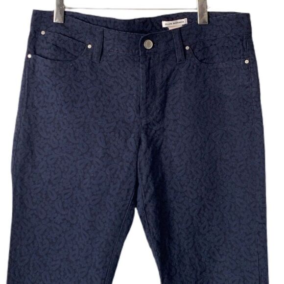 Club Monaco Paisley Print Ankle Denim Pants - Picture 2 of 7